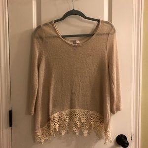 Francescas sweater shirt with lace cute elegant